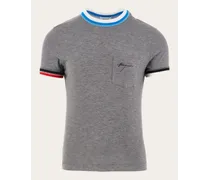 Uomo T-shirt con bordi color block Grigio