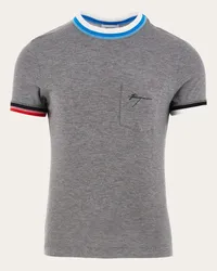 Ferragamo Uomo T-shirt con bordi color block Grigio Grigio