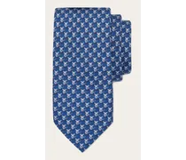 Uomo Cravatta in seta stampa Toro Blu