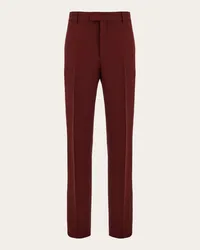 Ferragamo Uomo Pantalone sartoriale in faille di lana Rosso Rosso