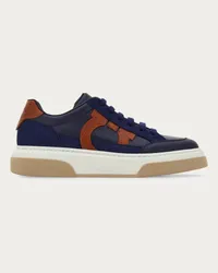 Ferragamo Uomo Sneaker bassa con Gancini Blu Blu