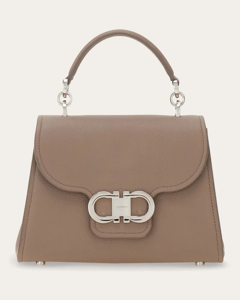 Ferragamo Donna Top handle Double Gancini (XS) Beige Beige