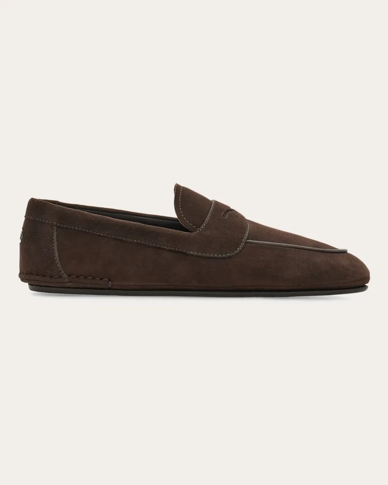 Ferragamo Uomo Mocassino in suede Marrone Marrone