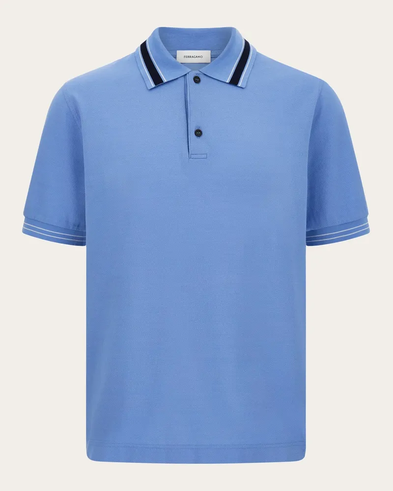 Ferragamo Uomo Polo a manica corta Blu Blu