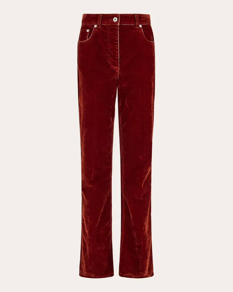 Ferragamo Donna Pantalone 5 tasche Rosso Rosso