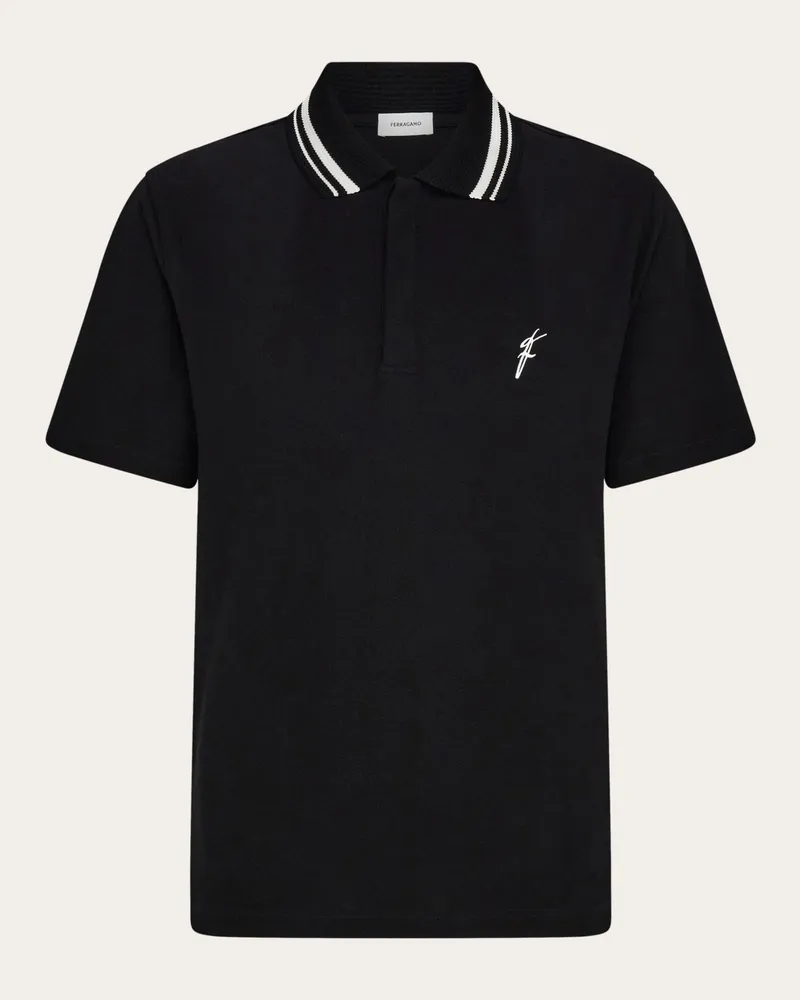 Ferragamo Uomo Polo in jersey Nero Nero