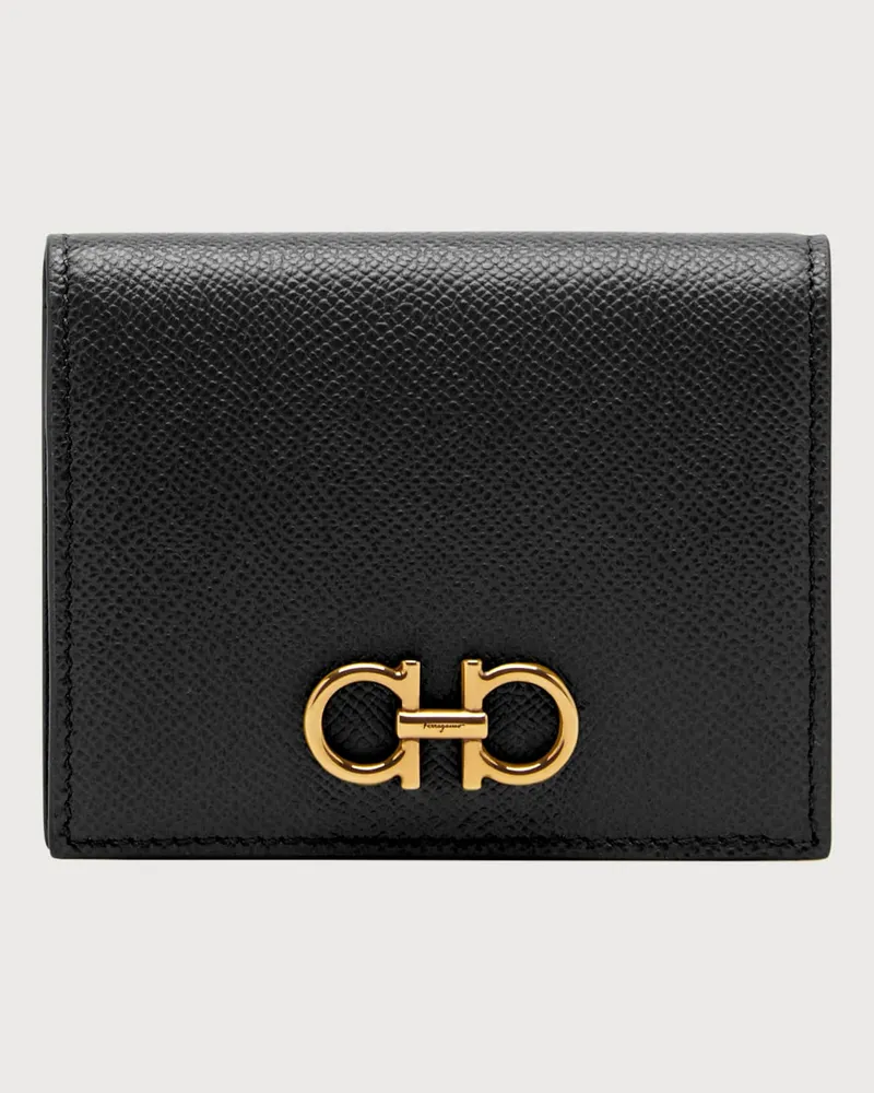 Ferragamo Donna Portafoglio compatto Gancini Nero Nero