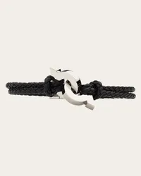 Ferragamo Uomo Bracciale con Gancini intrecciati - mis 19 Nero Nero