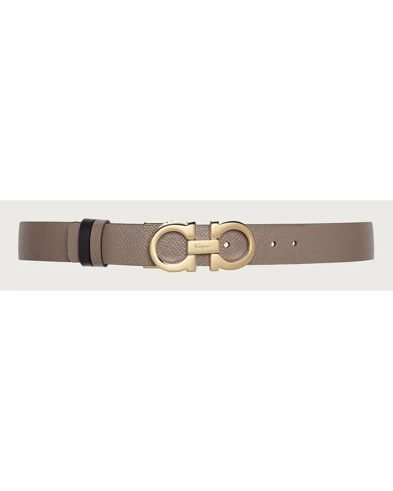 Ferragamo Donna Cintura reversibile e regolabile Gancini Marrone Marrone