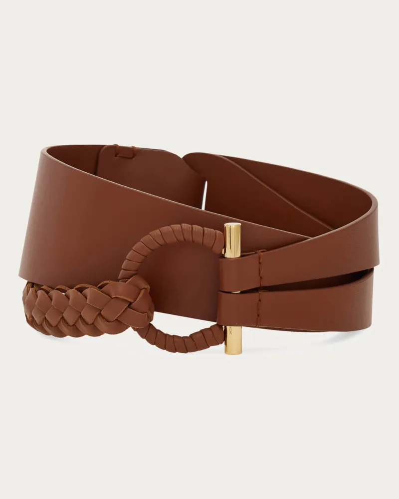 Ferragamo Donna Cintura fissa Gancini ricoperto Marrone Marrone