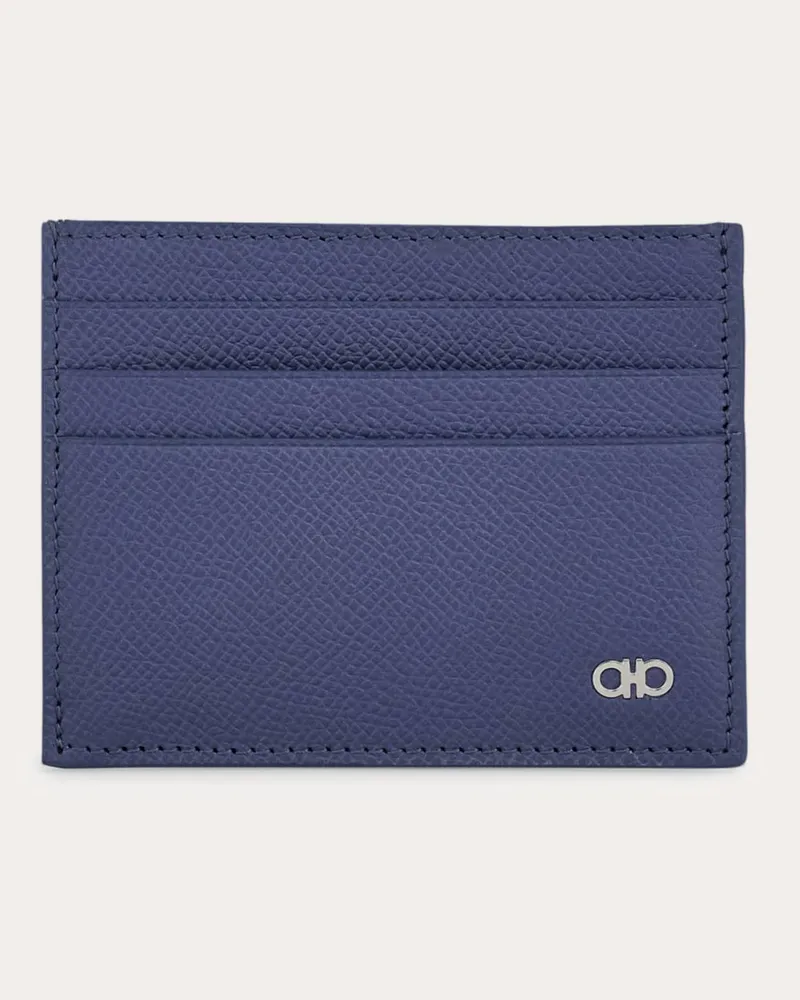 Ferragamo Uomo Porta carte di credito Gancini Blu Blu