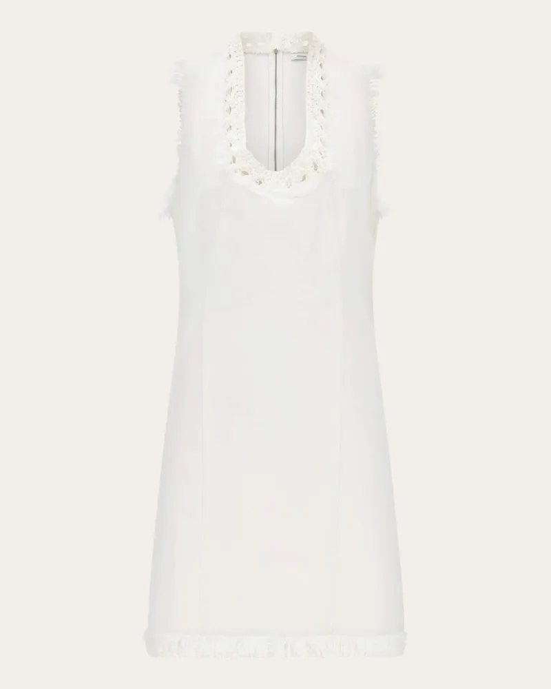 Ferragamo Donna Abito corto in denim Bianco Bianco