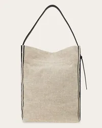 Ferragamo Uomo Tote bag in tessuto jacquard Beige Beige