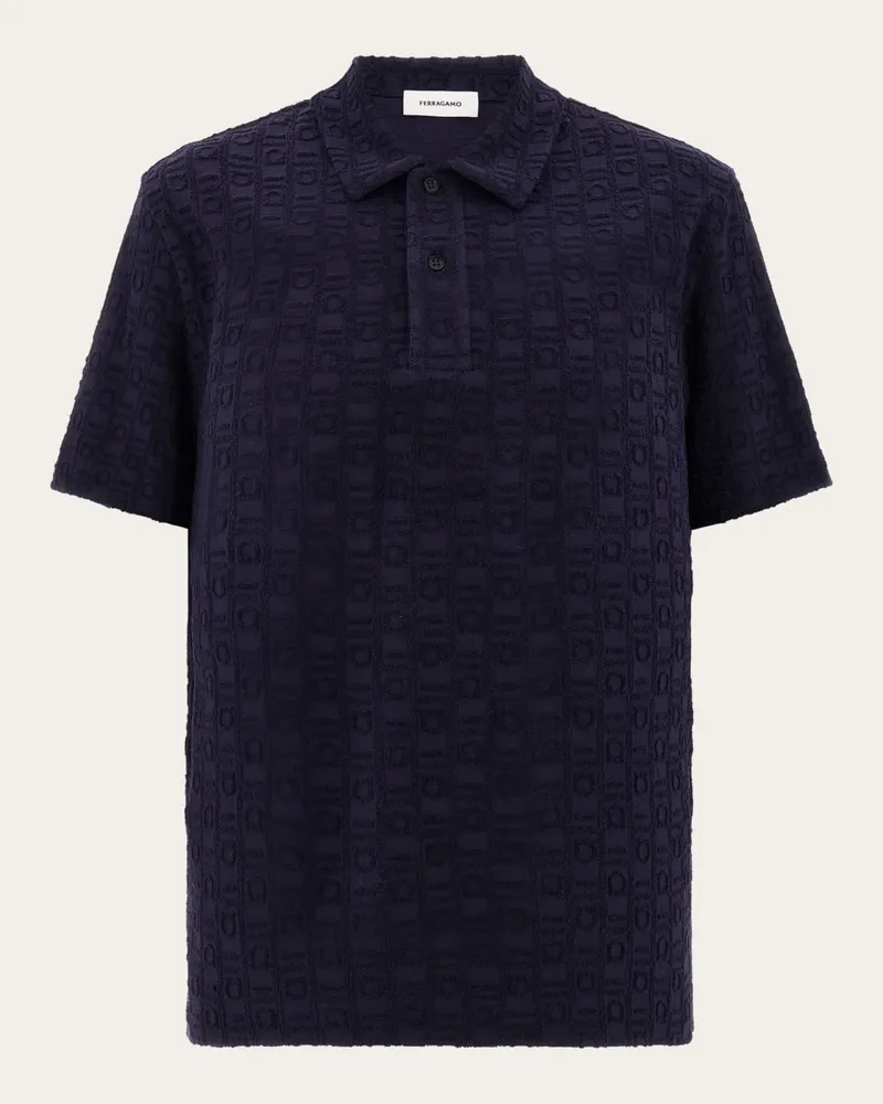 Ferragamo Uomo Polo Ferragamo Monogram Blu Blu