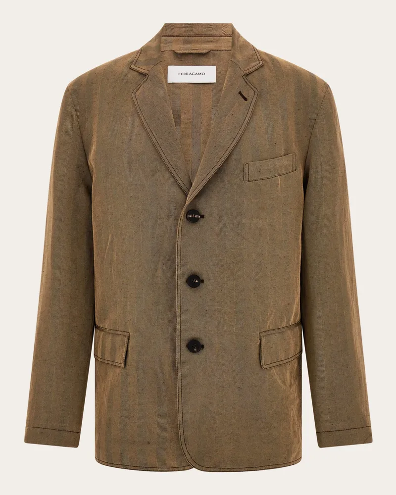 Ferragamo Uomo Blazer monopetto Beige Beige
