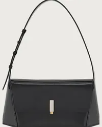 Ferragamo Donna Borsa a spalla geometrica (M) Nero Nero