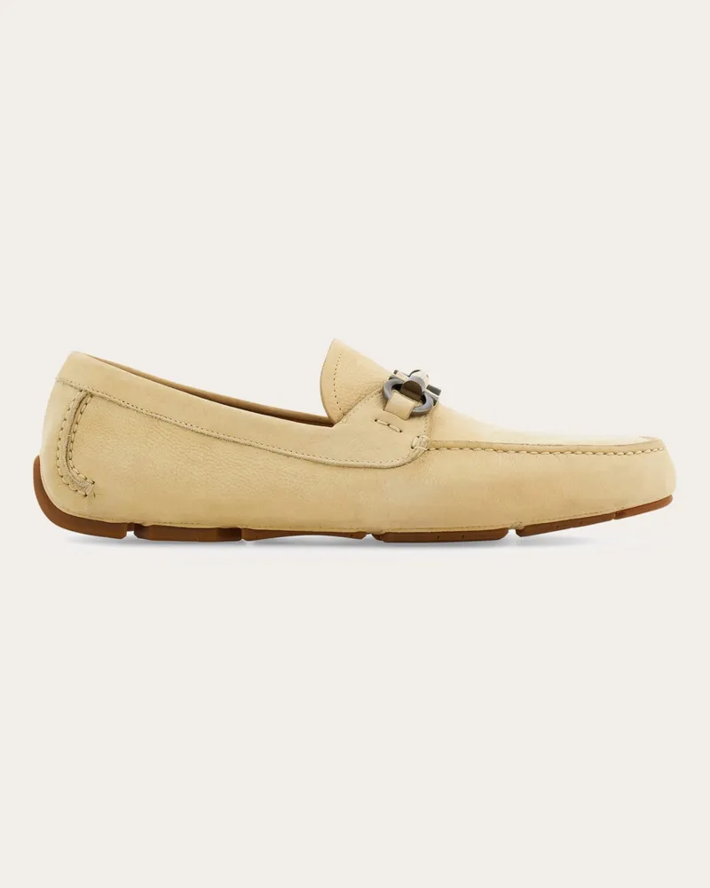 Ferragamo Uomo Driver ornamento Gancini Beige Beige