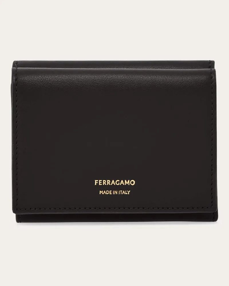 Ferragamo Donna Portafoglio trifold bicolore Nero Nero