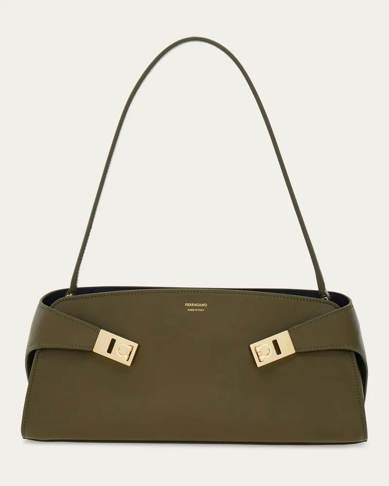 Ferragamo Donna Borsa a spalla Hug East-West Verde Verde