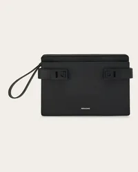 Ferragamo Uomo Pouch con fibbie Gancini Nero Nero