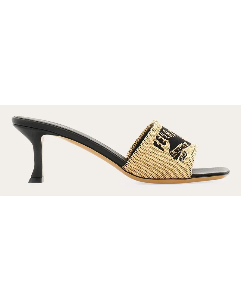 Ferragamo Donna Slide in jacquard con logo Arancione Arancione