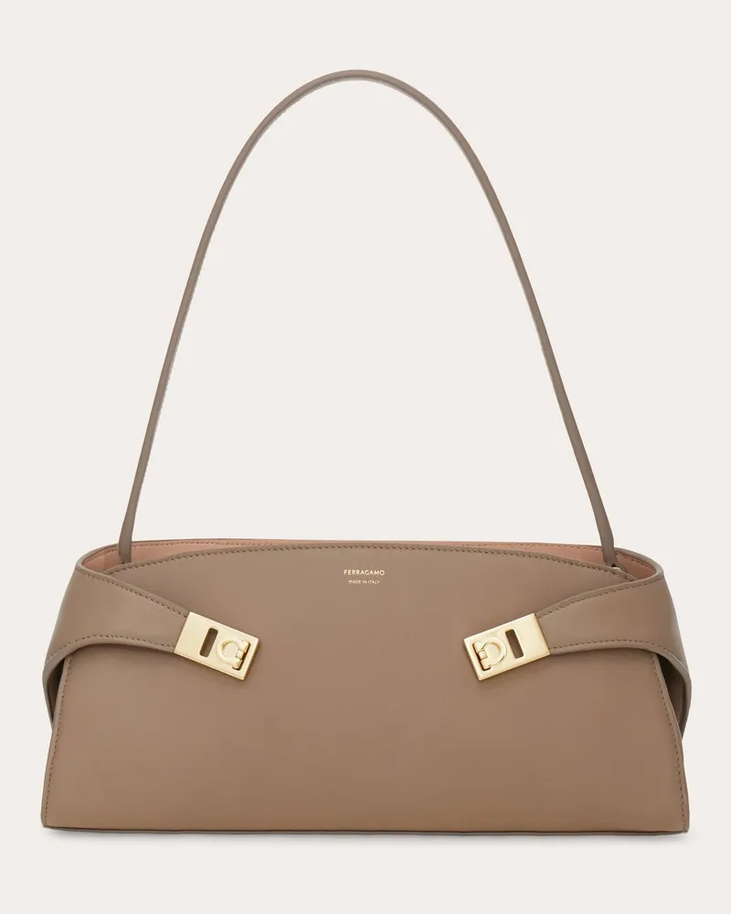 Ferragamo Donna Borsa a spalla Hug East-West Beige Beige
