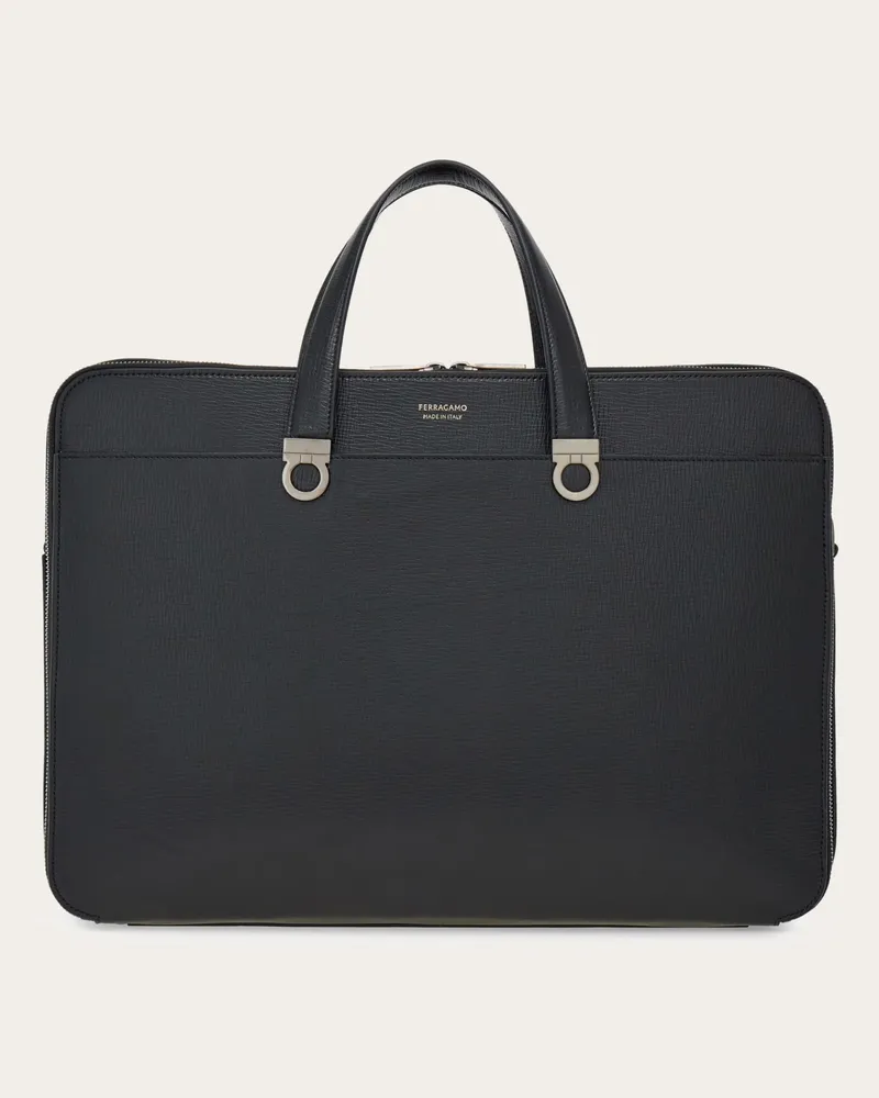 Ferragamo Uomo Borsa da lavoro Gancini Nero Nero