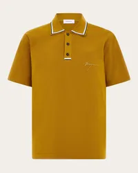 Ferragamo Uomo Polo con firma Marrone Marrone