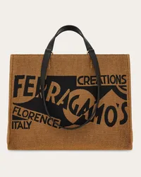 Ferragamo Donna Tote bag con logo (M) Arancione Arancione