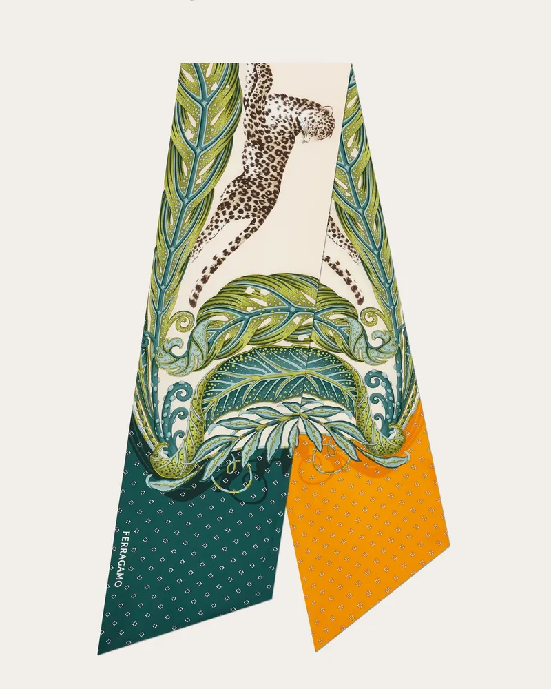 Ferragamo Donna Bandeau stampa Madras Verde Verde