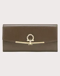 Ferragamo Donna Portafoglio continental Gancini Marrone Marrone