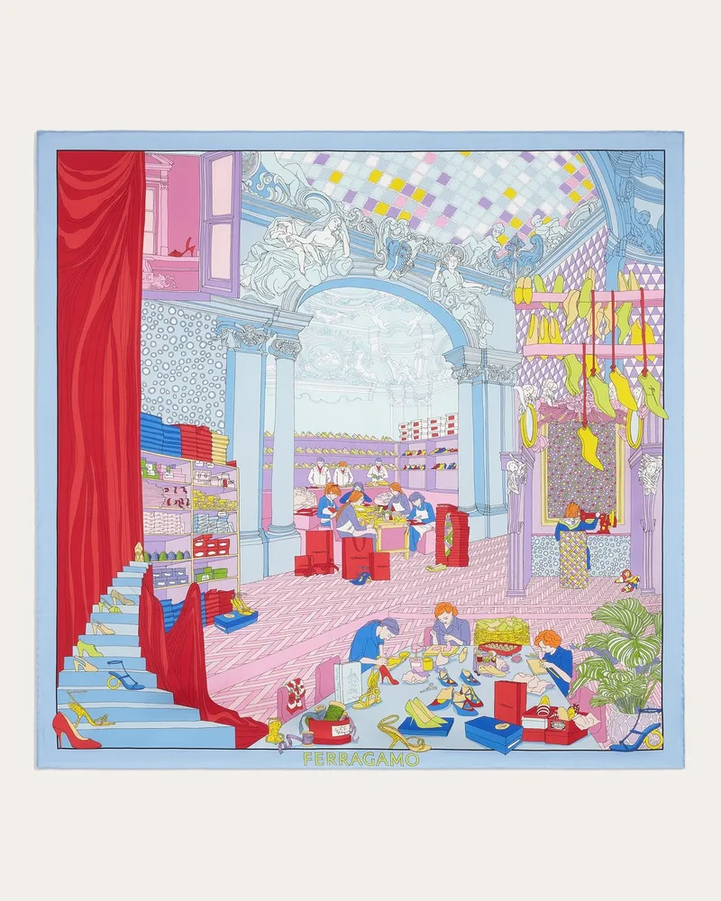 Ferragamo Donna Foulard in seta stampa Atelier Multicolore Multicolore