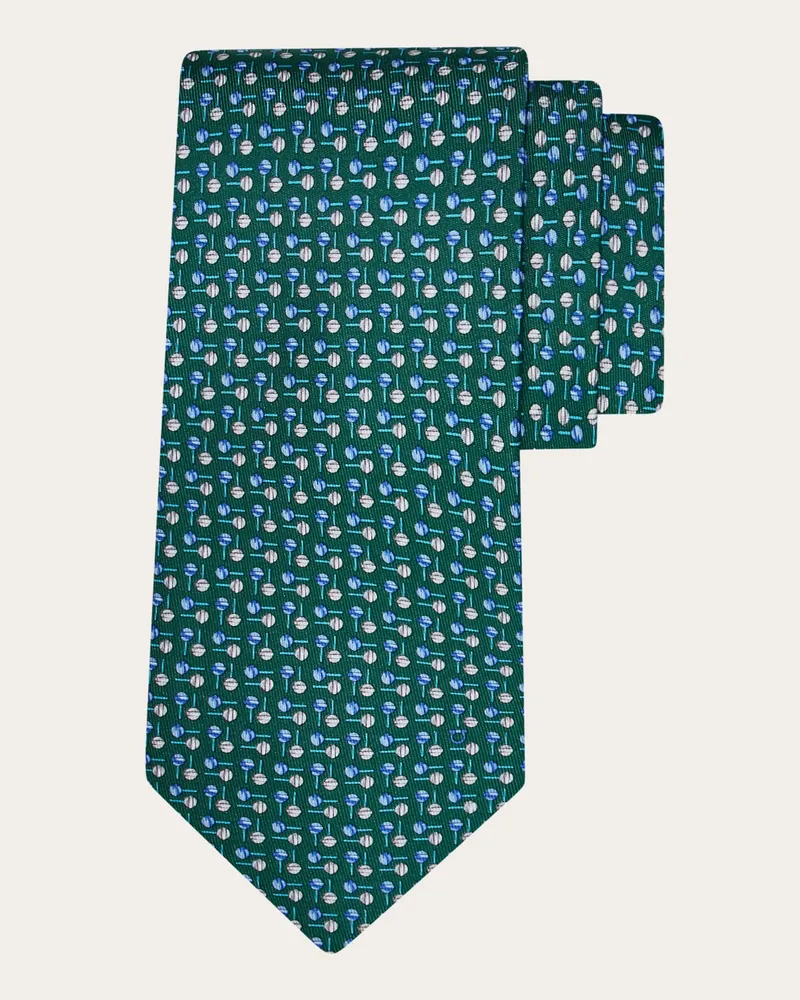 Ferragamo Uomo Cravatta in seta stampa Lollipop Verde Verde