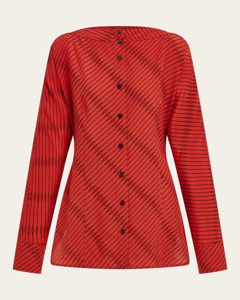 Ferragamo Donna Camicia in seta Rosso Rosso