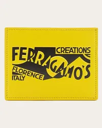 Ferragamo Uomo Porta carte di credito con logo Giallo Giallo