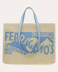 Ferragamo Donna Tote bag con logo (L) Beige Beige