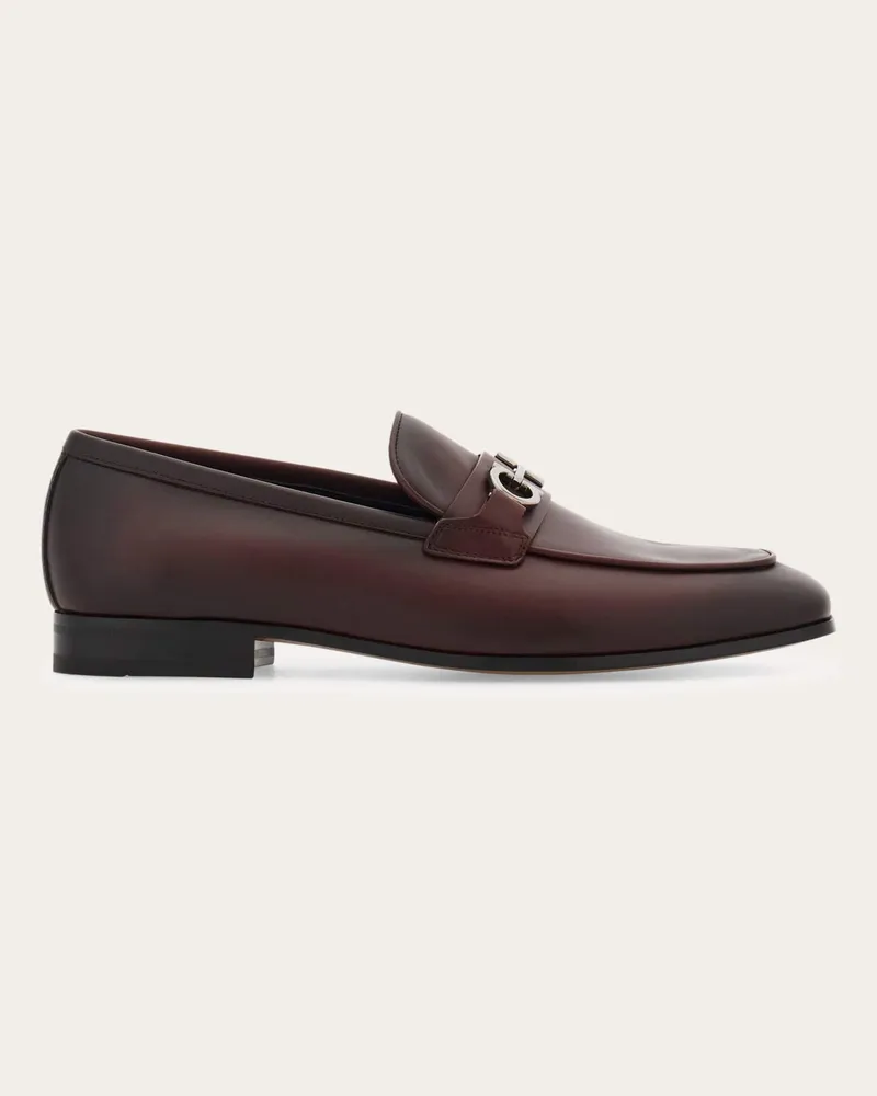 Ferragamo Uomo Mocassino con morsetto Gancini Rosso Rosso