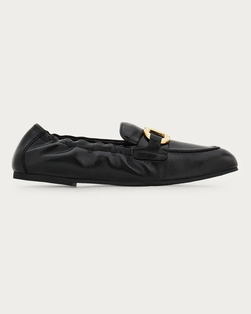 Ferragamo Donna Mocassino destrutturato Nero Nero