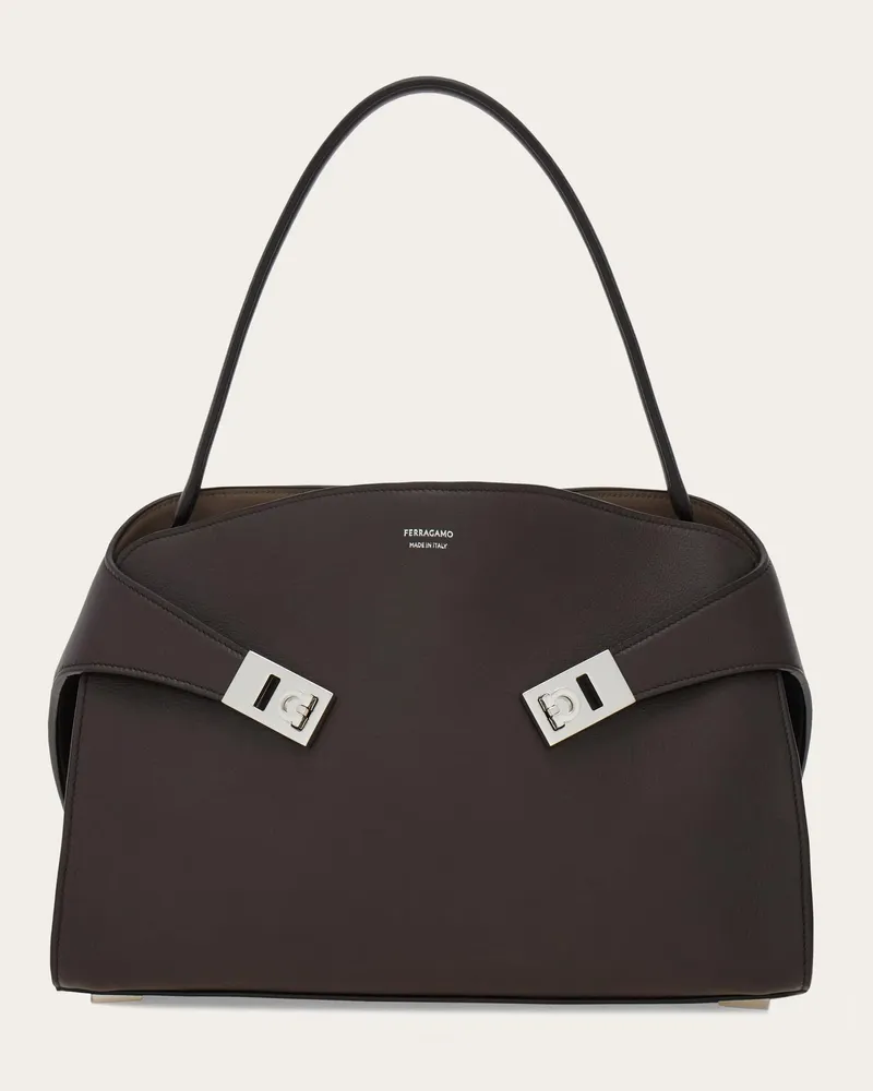 Ferragamo Donna Borsa a spalla Hug soft (M) Marrone Marrone