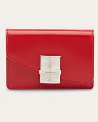 Ferragamo Donna Porta carte di credito Fiamma Rosso Rosso