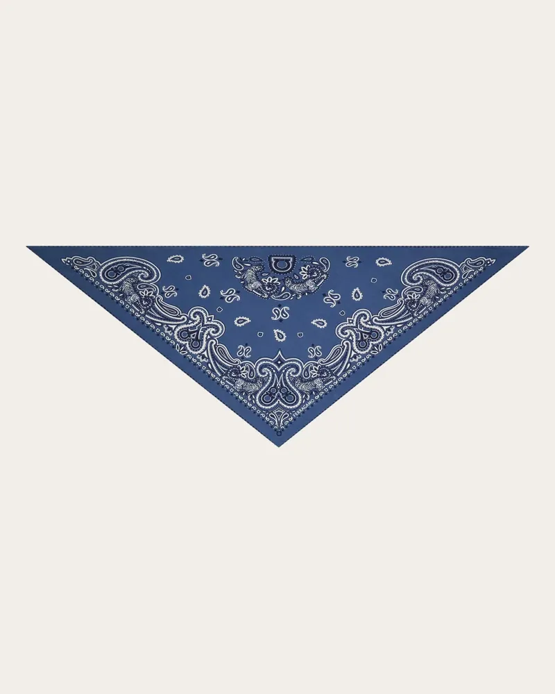 Ferragamo Uomo Sciarpa a triangolo Arabesque Blu Blu