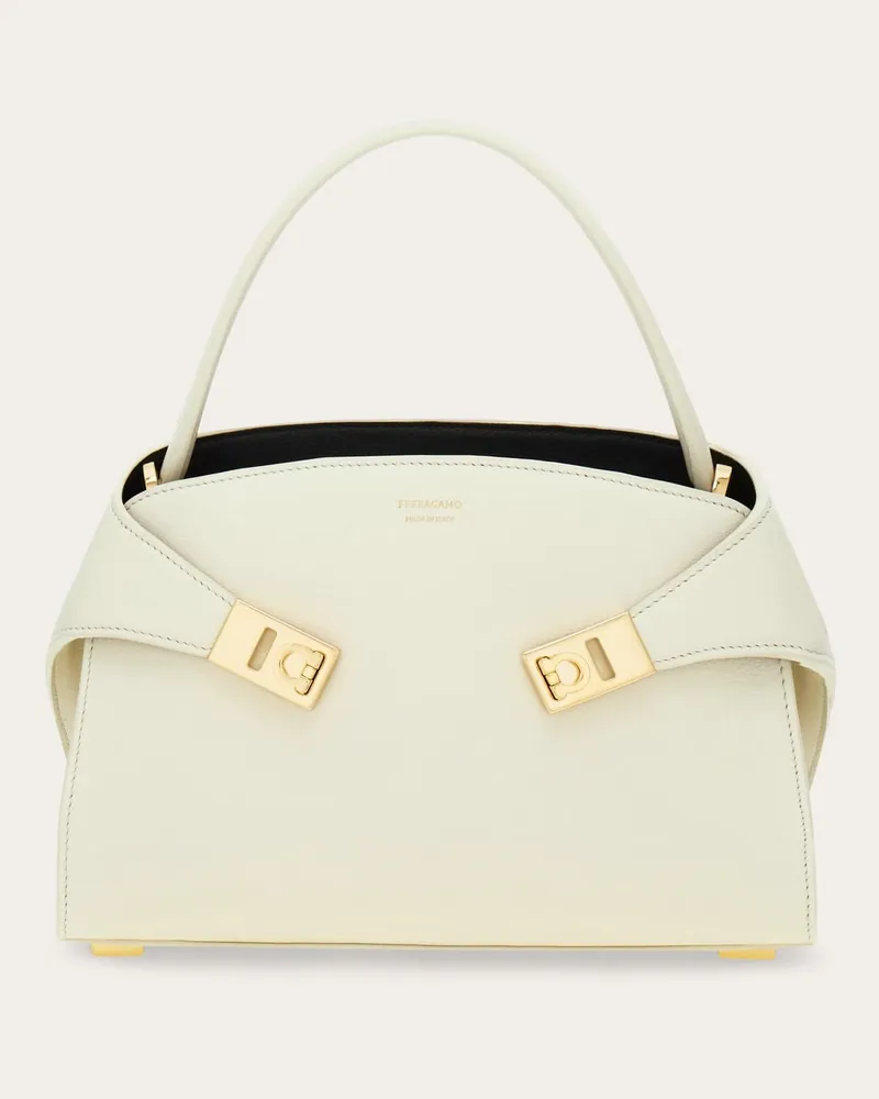 Ferragamo Donna Borsa a mano Hug Soft bicolor (XS) Bianco Bianco