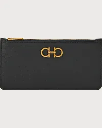 Ferragamo Donna Porta carte di credito Gancini Nero Nero