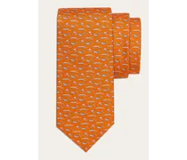 Uomo Cravatta in seta stampa Coccodrilli Arancione