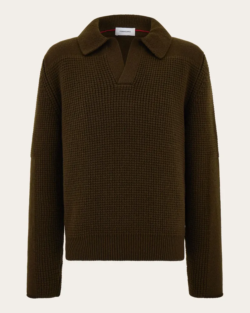 Ferragamo Uomo Maglia con collo a polo Verde Verde
