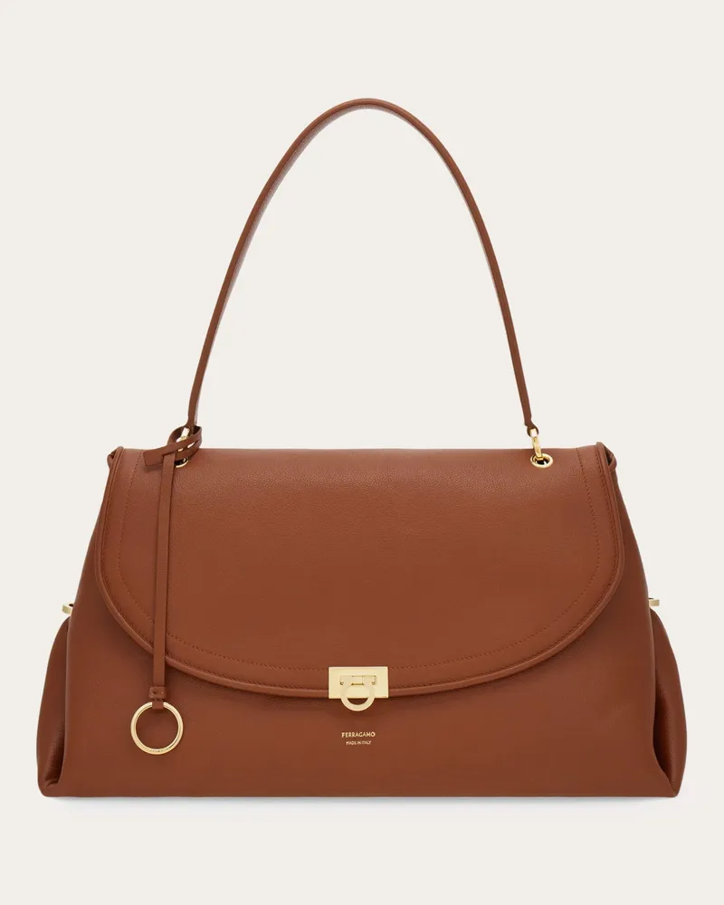 Ferragamo Donna Borsa a tracolla Gancini (L) Marrone Marrone