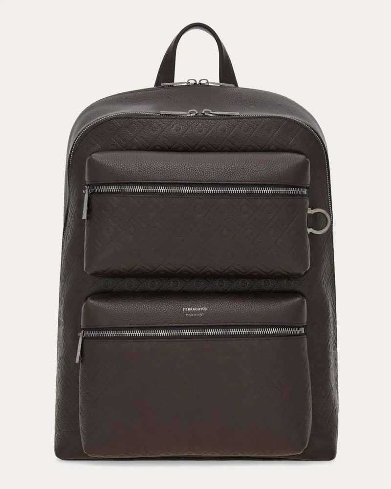 Ferragamo Uomo Zaino Ferragamo Monogram Marrone Marrone