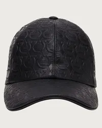 Ferragamo Uomo Cappellino in pelle Gancini Nero Nero