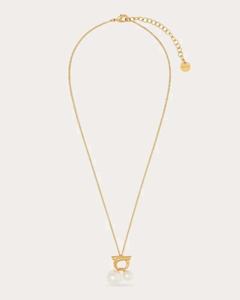 Ferragamo Donna Collana con doppie perle Oro Oro