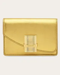 Ferragamo Donna Porta carte di credito Fiamma Oro Oro